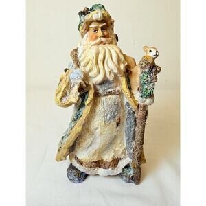 Tii Collections Resin Twig Santa Figurine With Squirrel And Walking Stick